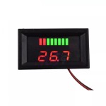 Digital Voltmeter with red LEDs and indicator, 12 V, black case, 3-digit and 2-wire